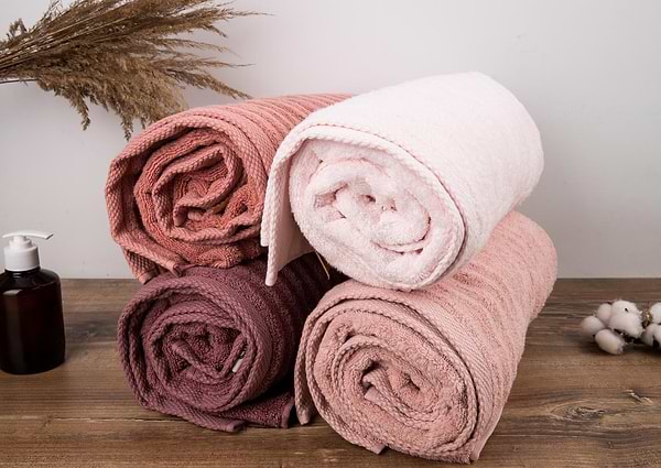 Фото - Полотенце банное GM Textile махровое Бабл Зеро Твист светло-терракотовый 70х140