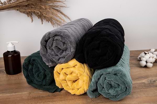 Фото - Полотенце банное GM Textile махровое жаккардовое желтый (зигзаг) 70х140