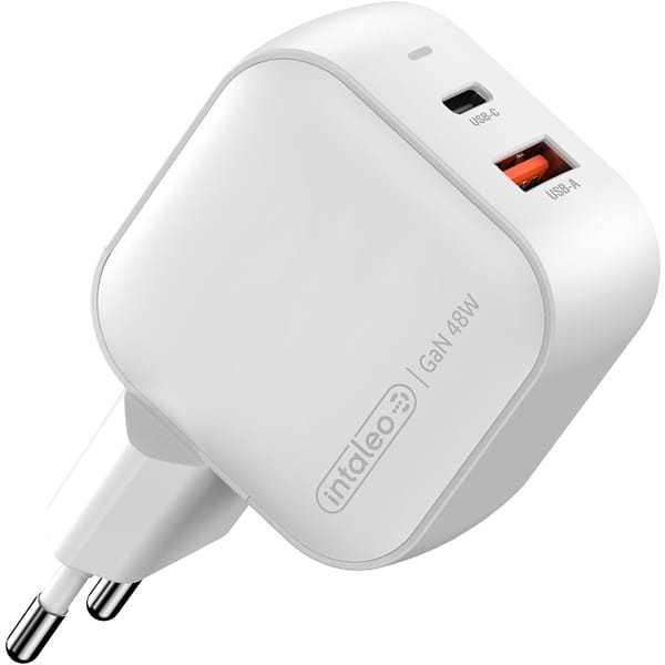 Фото - Сетевое зарядное устройство Intaleo 48W GaN USB-C PD+USB-A QC 3.0 TCGQPD482 White (1283126597763)