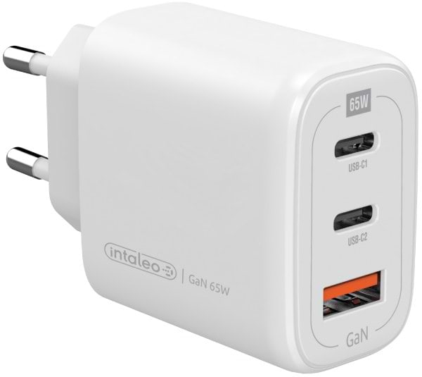 Сетевое зарядное устройство Intaleo 65W GAN 2USB-C PD+USB-A QC 3.0 TCG65GAN (1283126559525)