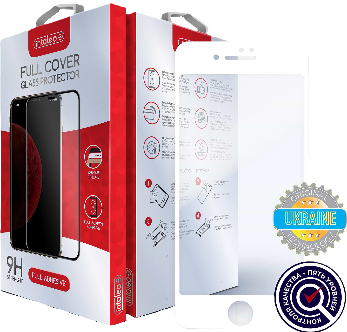 Защитное стекло для смартфона Intaleo 9H 3D for Apple iPhone 6 / 7 / 8 / SE 2020 White (1283126501746)
