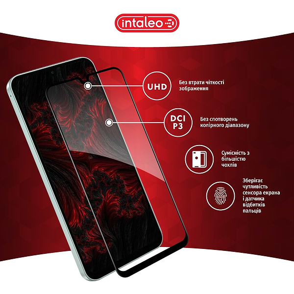 Фото - Защитное стекло для смартфона Intaleo Full Glue ESD for Samsung A17 Black (1283126624360)