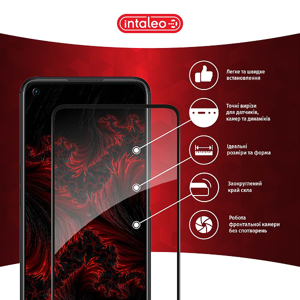 Фото - Захисне скло для смартфону Intaleo Full Glue for Oppo A76 4G Black (1283126528880)