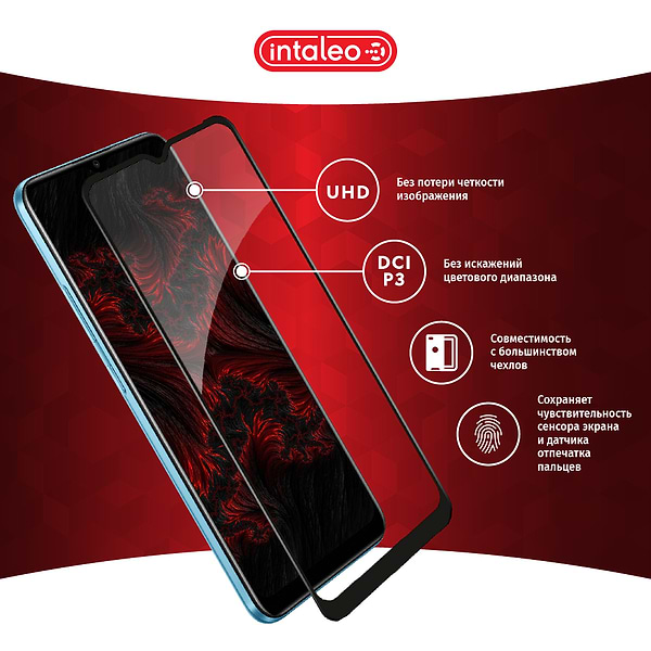Фото - Защитное стекло для смартфона Intaleo Full Glue for RealMe C21 Black (1283126518508)