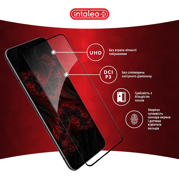 Фото - Захисне скло для смартфона Intaleo Full Glue for Samsung S22+ Black (1283126523052)