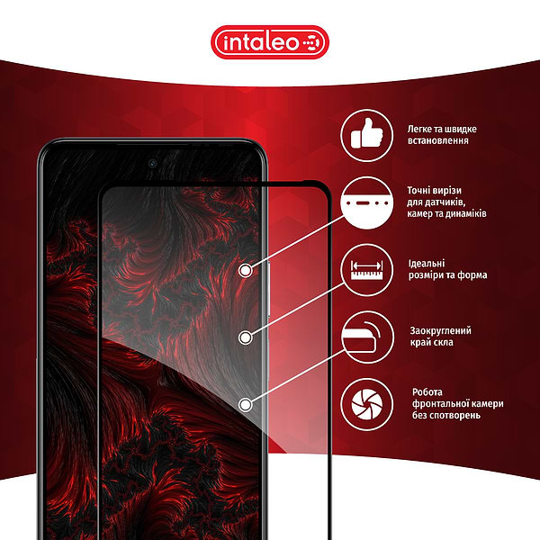 Фото - Захисне скло для смартфону Intaleo Full Glue for Tecno Spark 20 Pro Black (1283126592379)