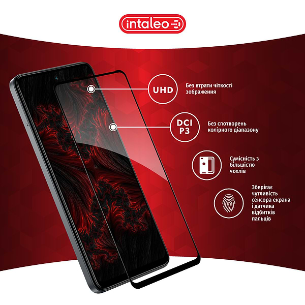 Фото - Захисне скло для смартфону Intaleo Full Glue for Tecno Spark 20 Pro Black (1283126592379)