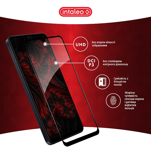 Фото - Защитное стекло для смартфона Intaleo Full Glue for Xiaomi Redmi 13C (1283126583230)