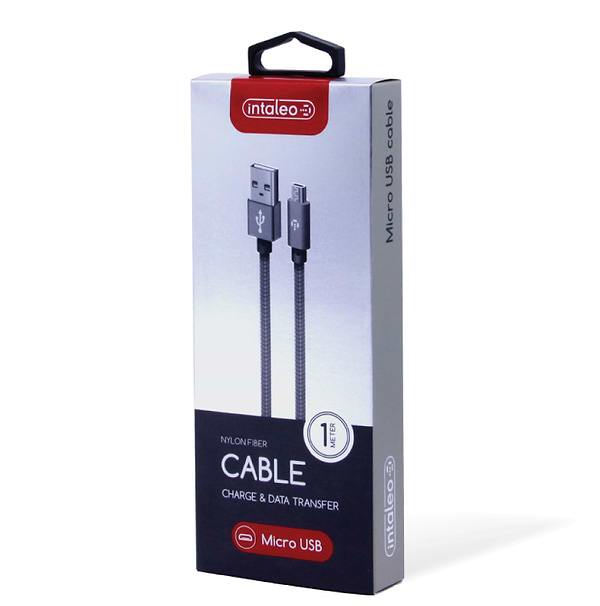 Фото - Кабель синхронізації даних Intaleo Micro USB 1м (сірий) (CBGNYM1)