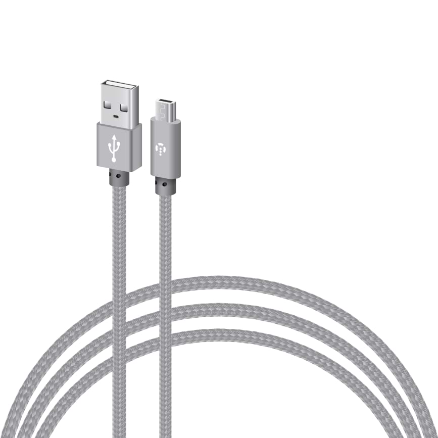 Кабель синхронізації даних Intaleo Micro USB 2м (сірий) (CBGNYM2) - Фото 1