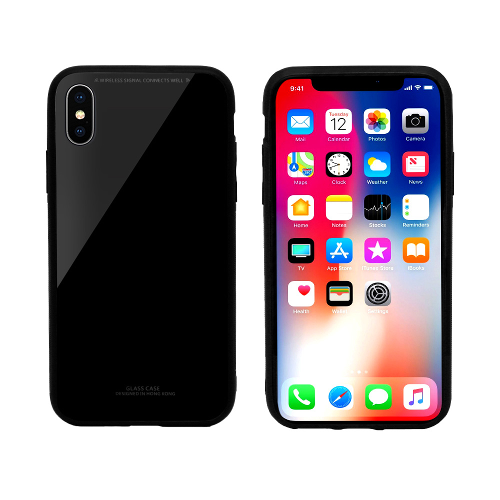 Чехол для смартфона Intaleo Real Glass for Apple iPhone X Black (1283126484353)