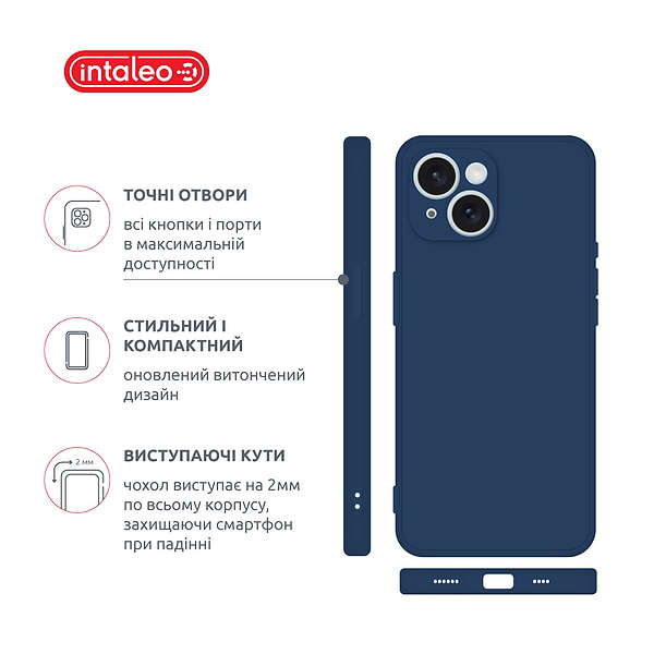 Фото - Чехол для смартфона Intaleo SoftShell for Apple iPhone 15 Plus Blue (1283126585265)