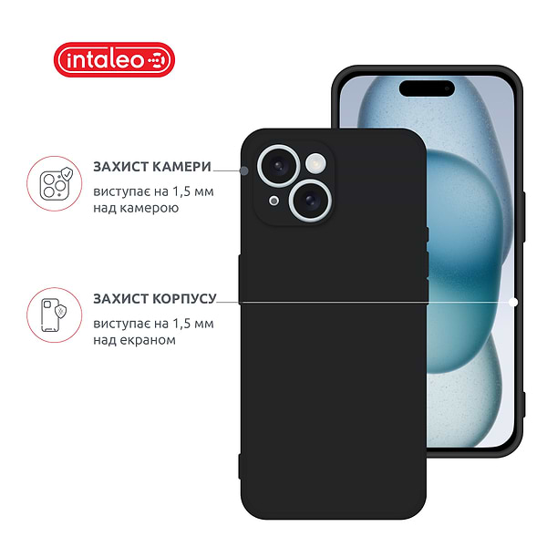 Фото - Чехол для смартфона Intaleo SoftShell for Apple iPhone 15 Plus Black (1283126585302)