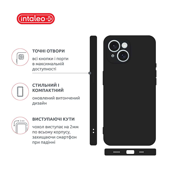 Фото - Чехол для смартфона Intaleo SoftShell for Apple iPhone 15 Plus Black (1283126585302)