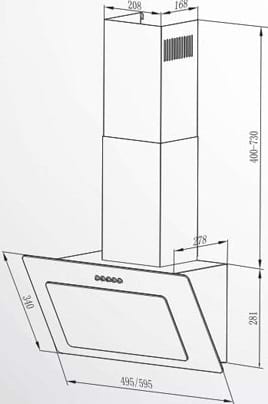 Фото - Витяжка декоративна Interline ROCK BL A/60 PB/2/T