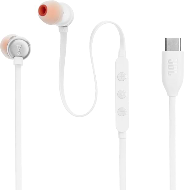 Фото - Навушники вкладиші дротові JBL Tune 310C USB-C White (JBLT310CWHT)