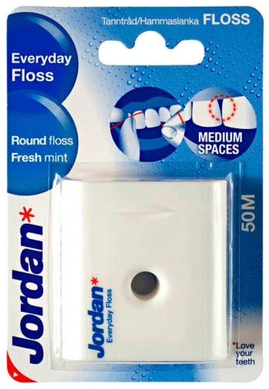 Зубна нитка Jordan Everyday с фтором и мятой 50 м (6828900)