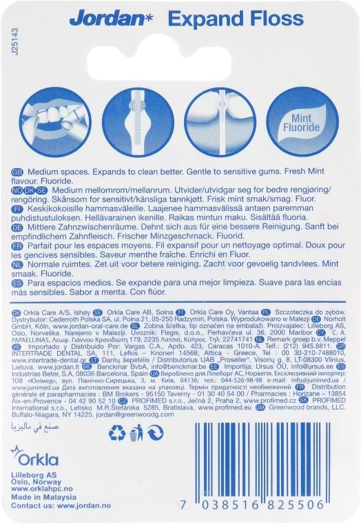 Фото - Зубна нитка Jordan Expand Fresh floss 25 м (6825600)