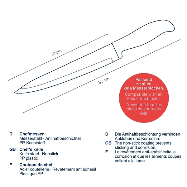 Фото - Нож кухонный Kela Acida 20 см (11403)