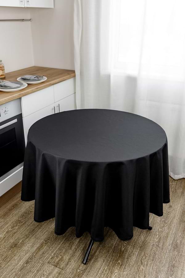 Фото - Скатерть круглая Прованс Kelly черная D140 см (033153)