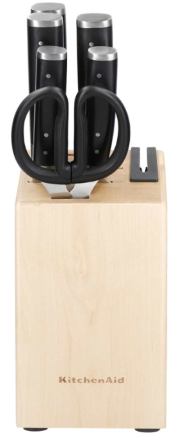 Фото - Набір ножів KitchenAid з підставкою Classic, 6 пр.  і точило (KO6PSTSNOBG)