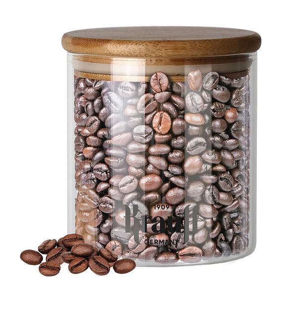 Фото - Ємність для сипучих Krauff 500 мл 10 см з бамбуковою кришкою (31-289-022)