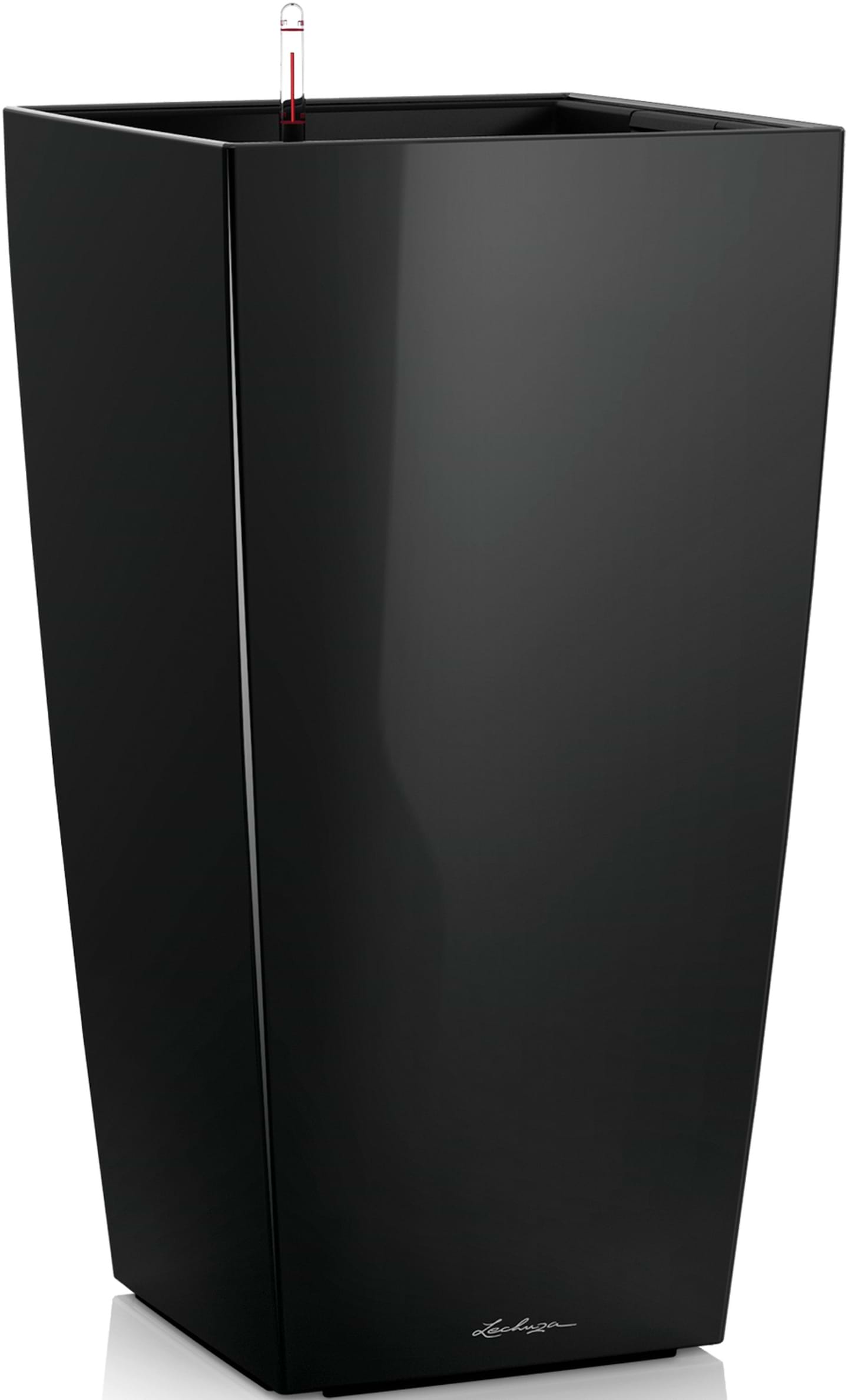 Вазон Lechuza Кубико 30 Черный Блестящий 18186