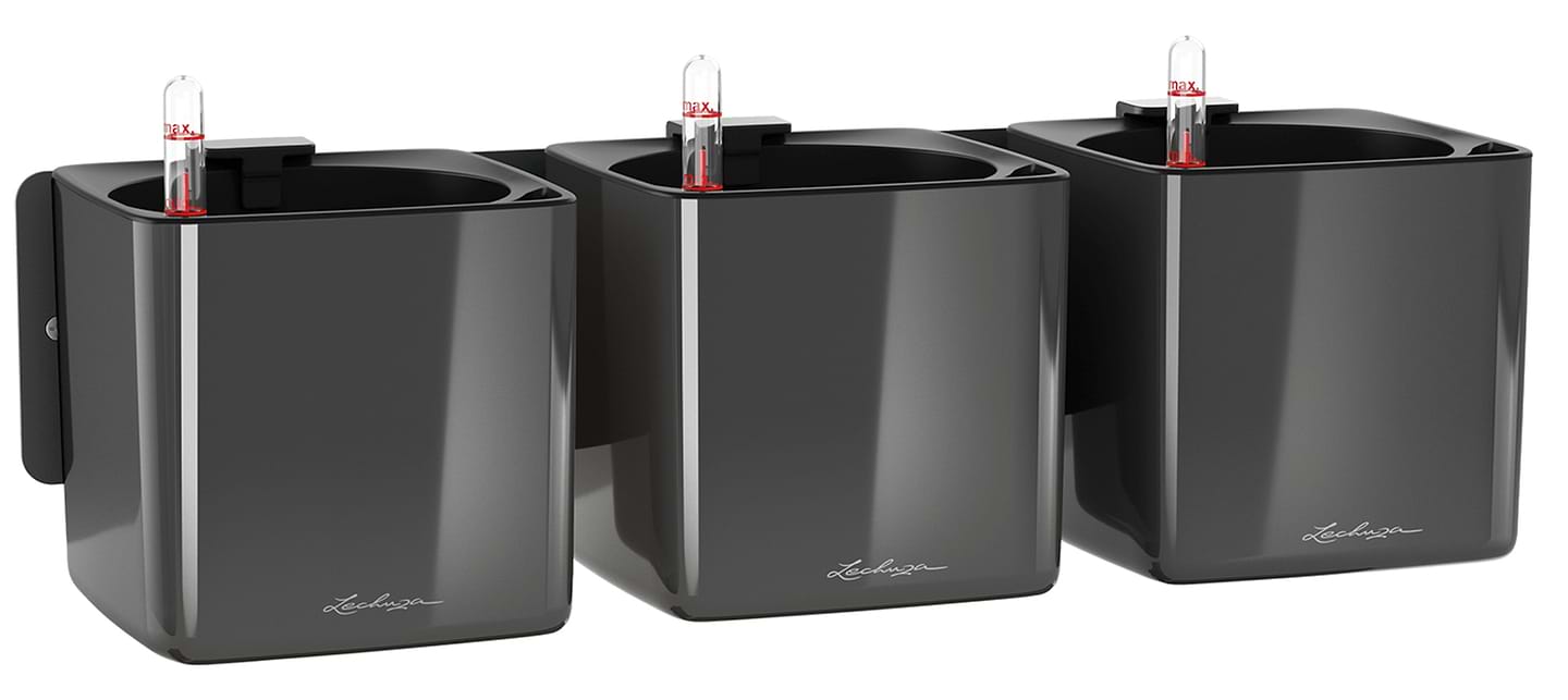 Набір кашпо Lechuza Green Wall Home Kit Glossy, 48х6х14 см, антрацит 13524