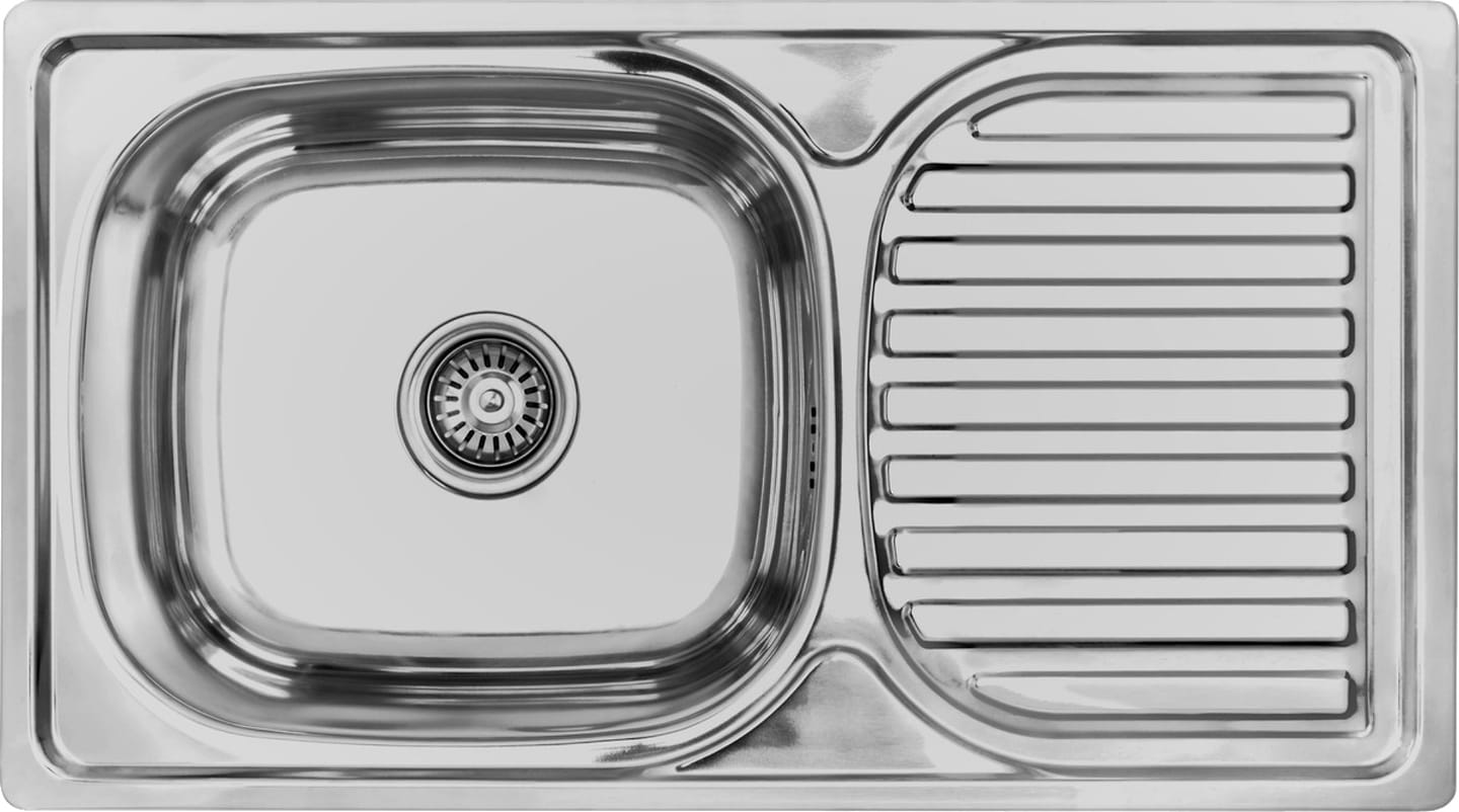 Мойка кухонная Lemax нерж.сталь х хром + сифон (LE-5004 CH)