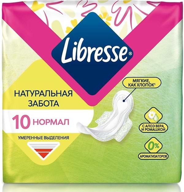 Фото - Прокладки гигиенические Libresse Natural Care Ultra Clip Normal 3 мм 10 шт. (7322540523300)