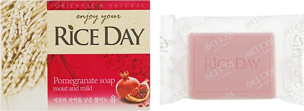 Фото - Твердое мыло Lion Rice Day с экстрактом граната и пиона 100 г (8806325609049)