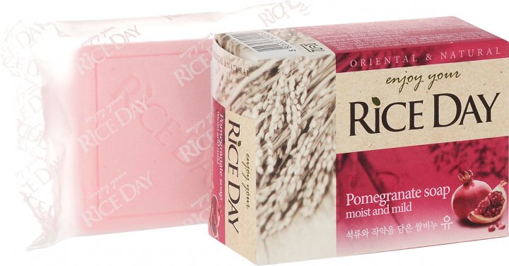 Фото - Твердое мыло Lion Rice Day с экстрактом граната и пиона 100 г (8806325609049)