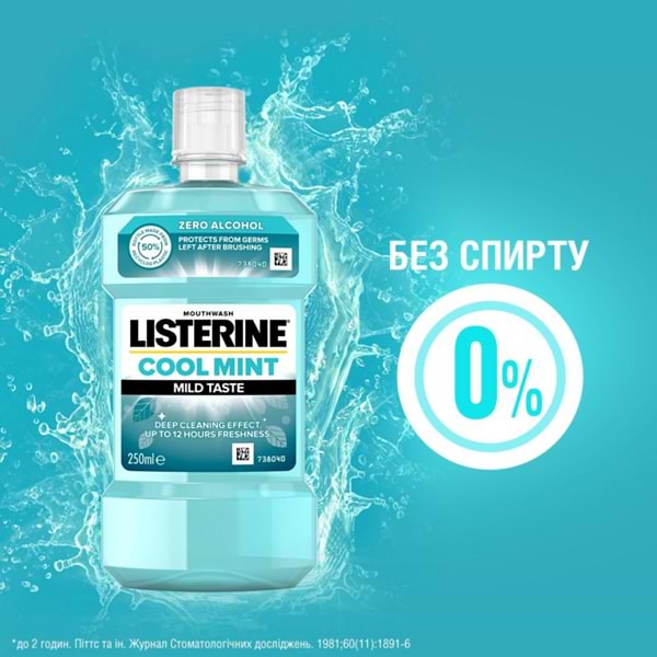 Фото - Ополаскиватель для полости рта Listerine Свежая мята 250 мл (3574661021768)