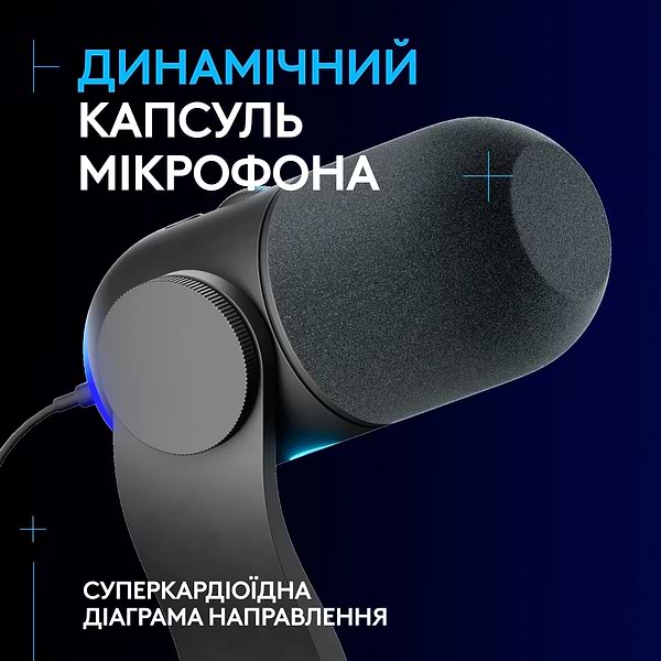 Фото - Мікрофон до комп'ютера Logitech G Yeti GX Dynamic RGB Gaming Mic with Lightsync Black (988-000569)