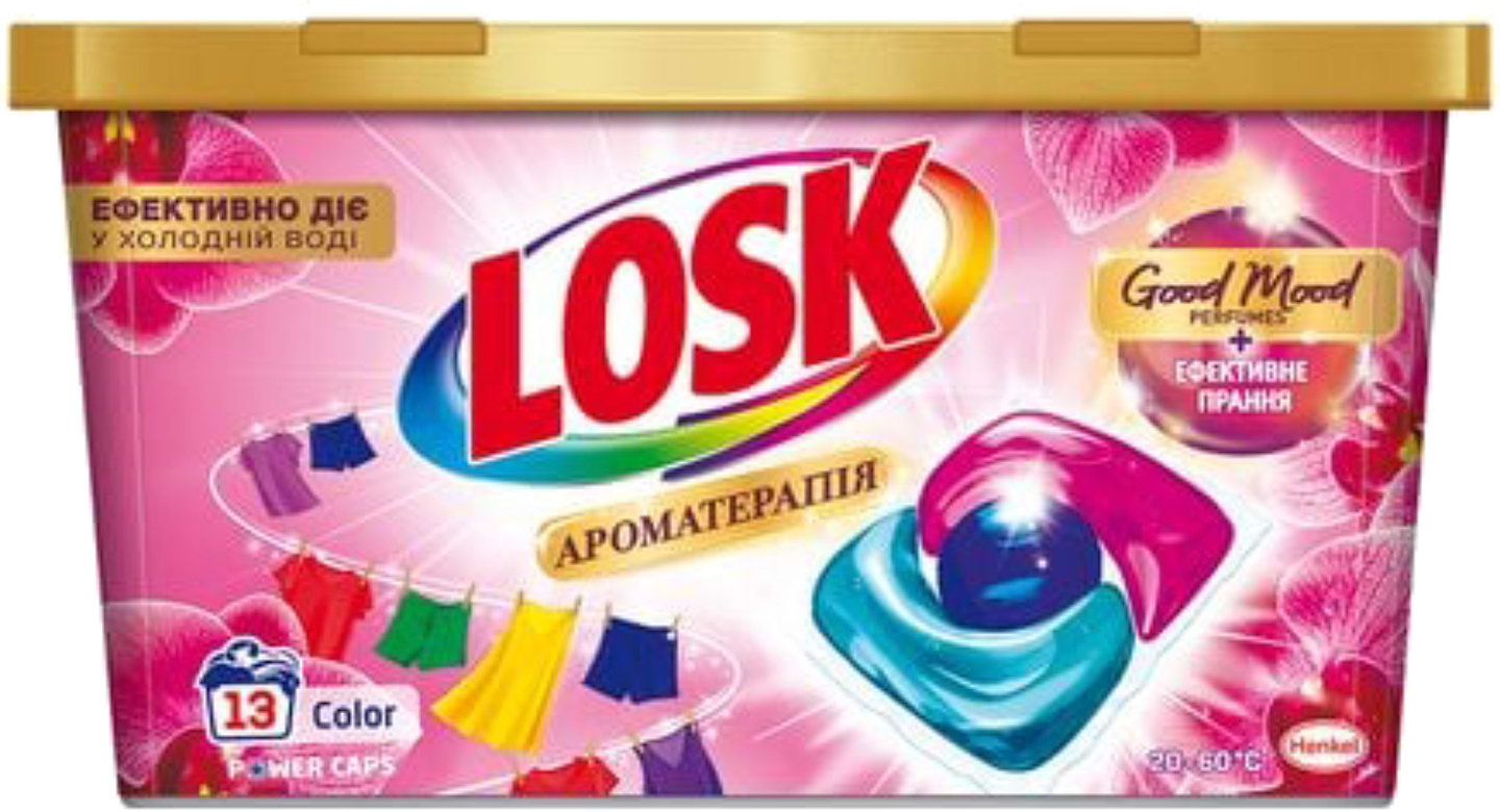 Капсули для прання Losk тріо-капсули АТ Ефірні масла та аромат Малазійська квітка 13 шт - Фото 1