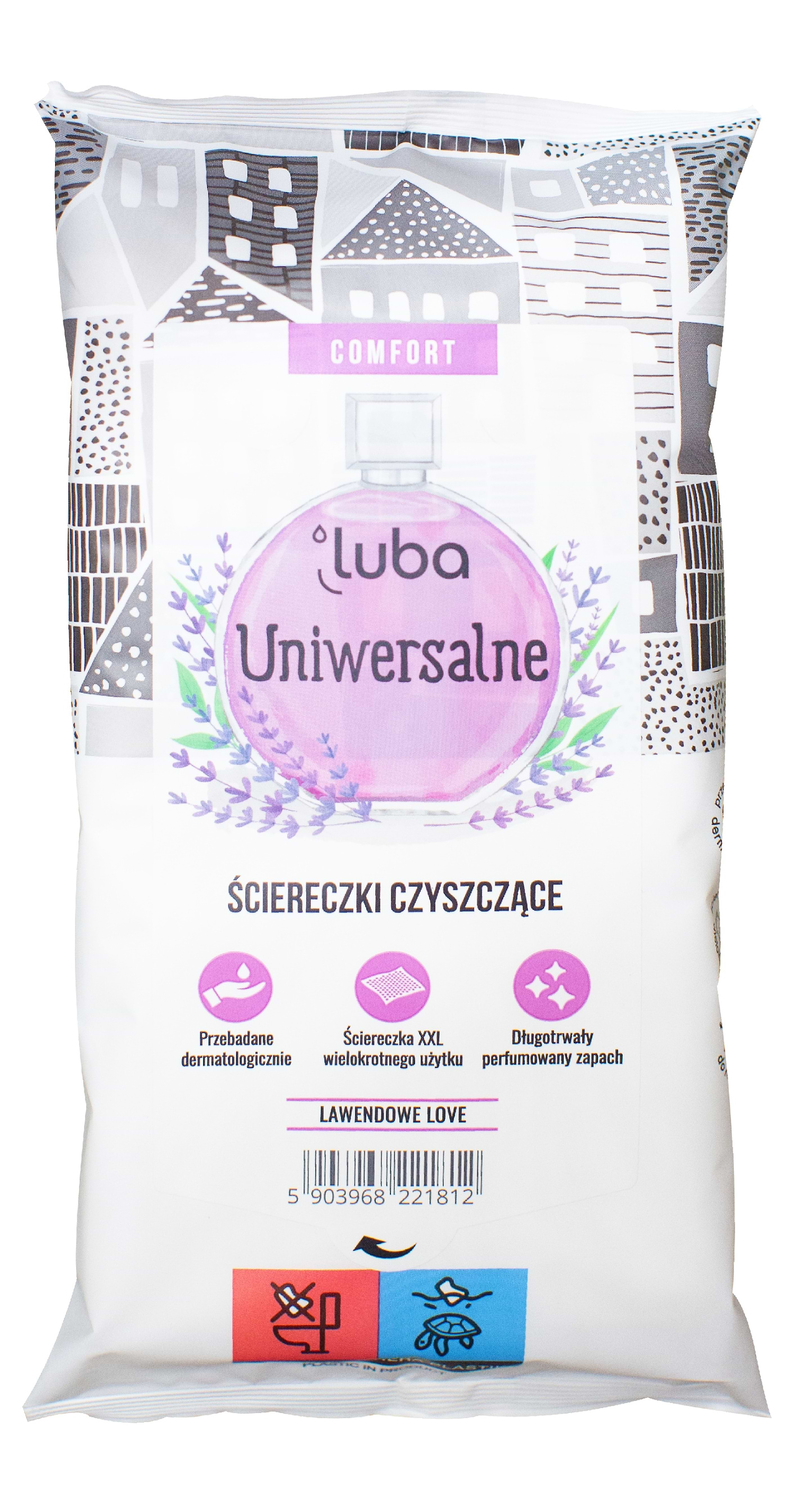 Серветка побутова Luba Comfort для прибирання парфумовані 32 шт. (LCUCWWP32) - Фото 1