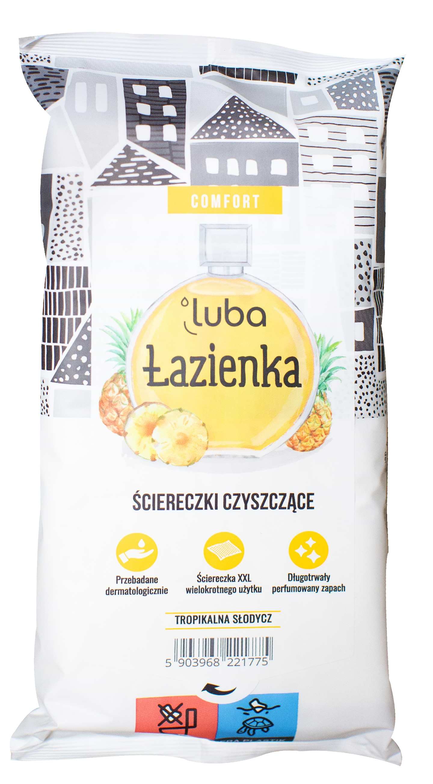 Серветка побутова Luba Comfort для миття ванної кімнати парфумовані 32 шт. (LCUWWBRP32) - Фото 1