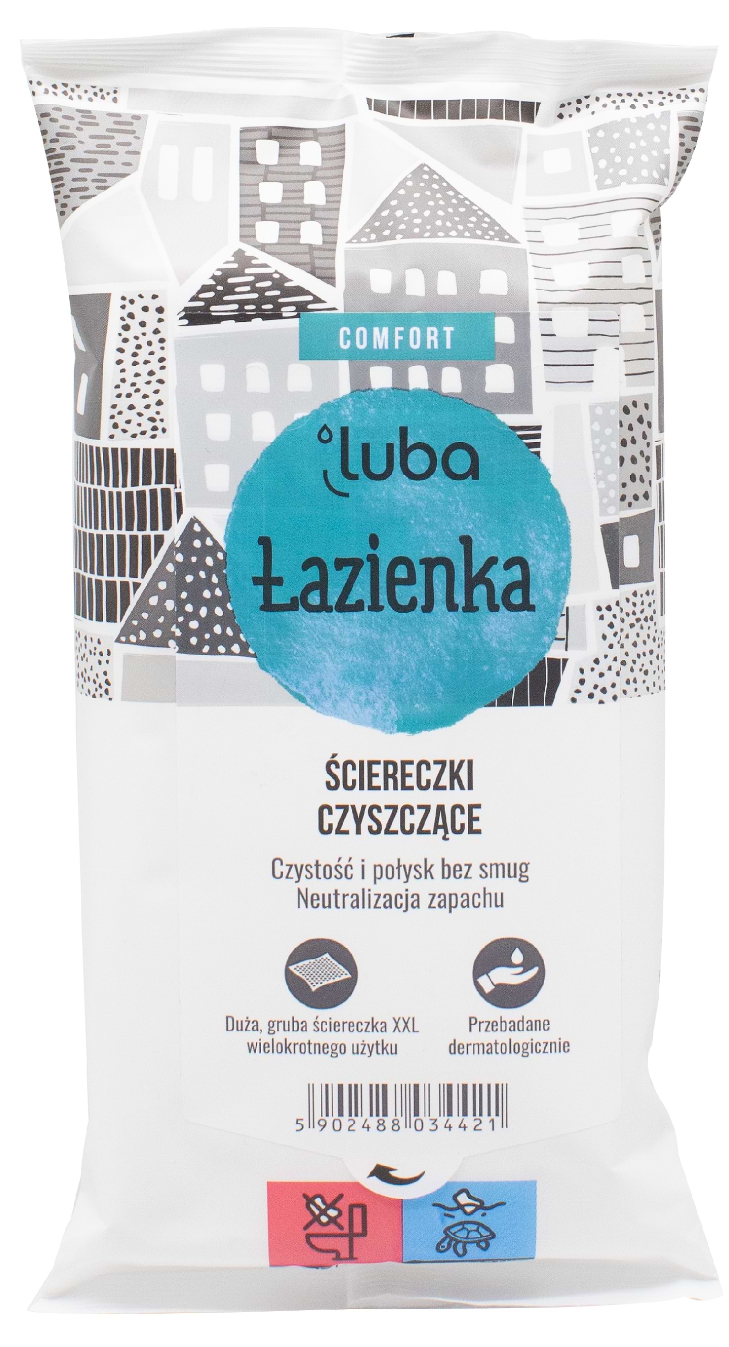 Салфетка бытовая Luba Comfort для мытья ванной 32 шт. (LCWWCBR32) - Фото 1