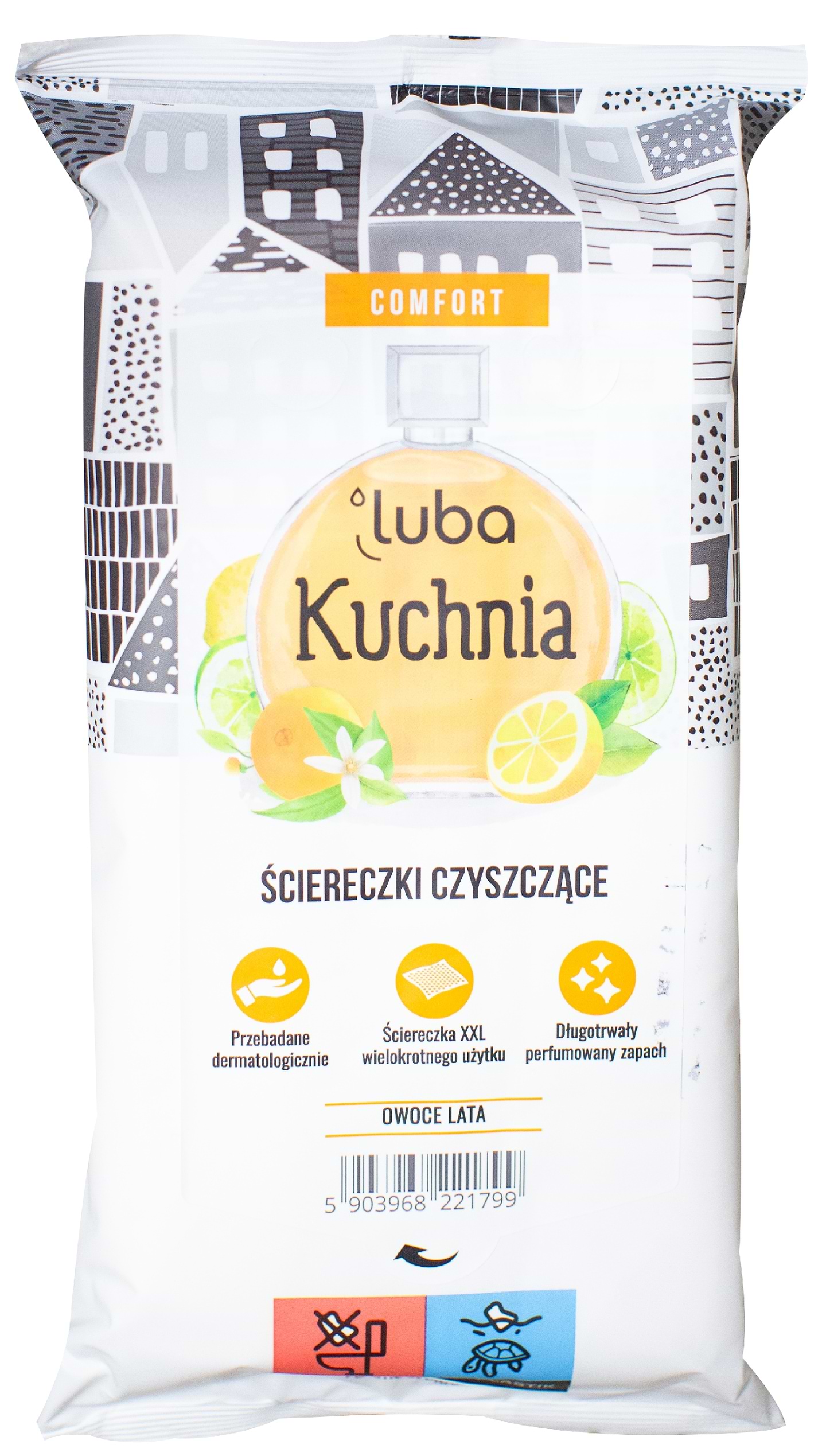 Серветка побутова Luba Comfort для прибирання кухні парфумовані 32 шт. (LCWWCKP32) - Фото 1