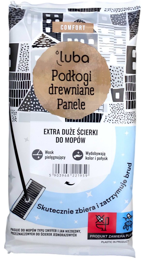 Фото - Серветка побутова Luba XXL для миття дерев'яної підлоги 12 шт. (LCWWXWFU12)