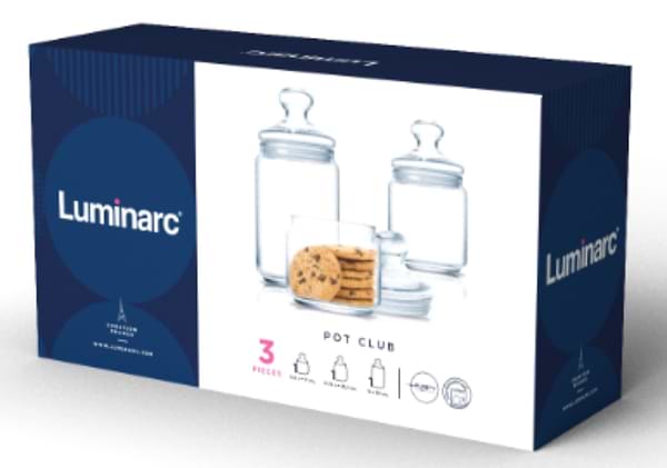 Фото - Набор емкостей для сыпучих Luminarc Club 0.5, 0.75, 1 л (V3716)