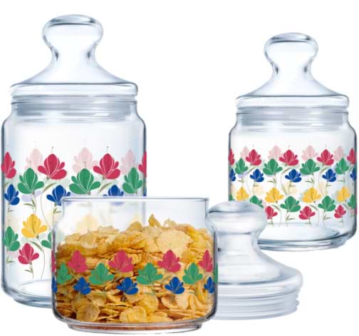 Набір ємностей для сипучих Luminarc CLUB FLUURY 3х0.5, 0.75, 1 л (X1070) - Фото 1