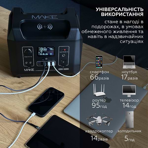 Фото - Зарядна станція універсальна MAKE 1200W 1008Wh (MPS-12002)