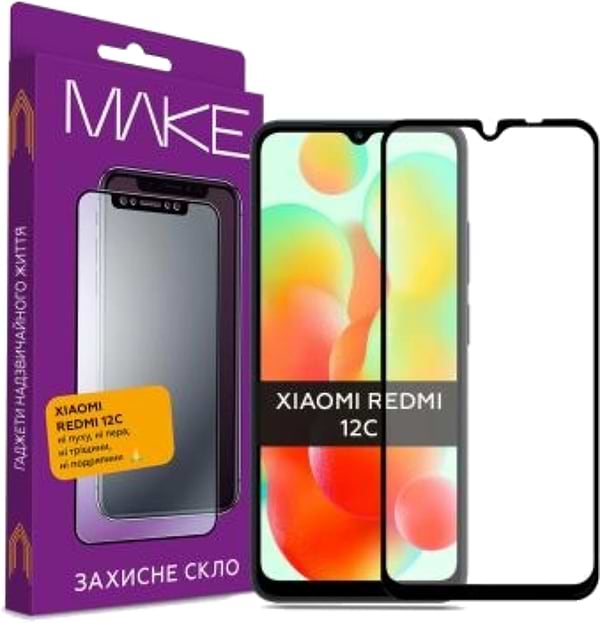 Фото - Защитное стекло для смартфона MAKE Xiaomi Redmi 12C (MGF-XR12C)