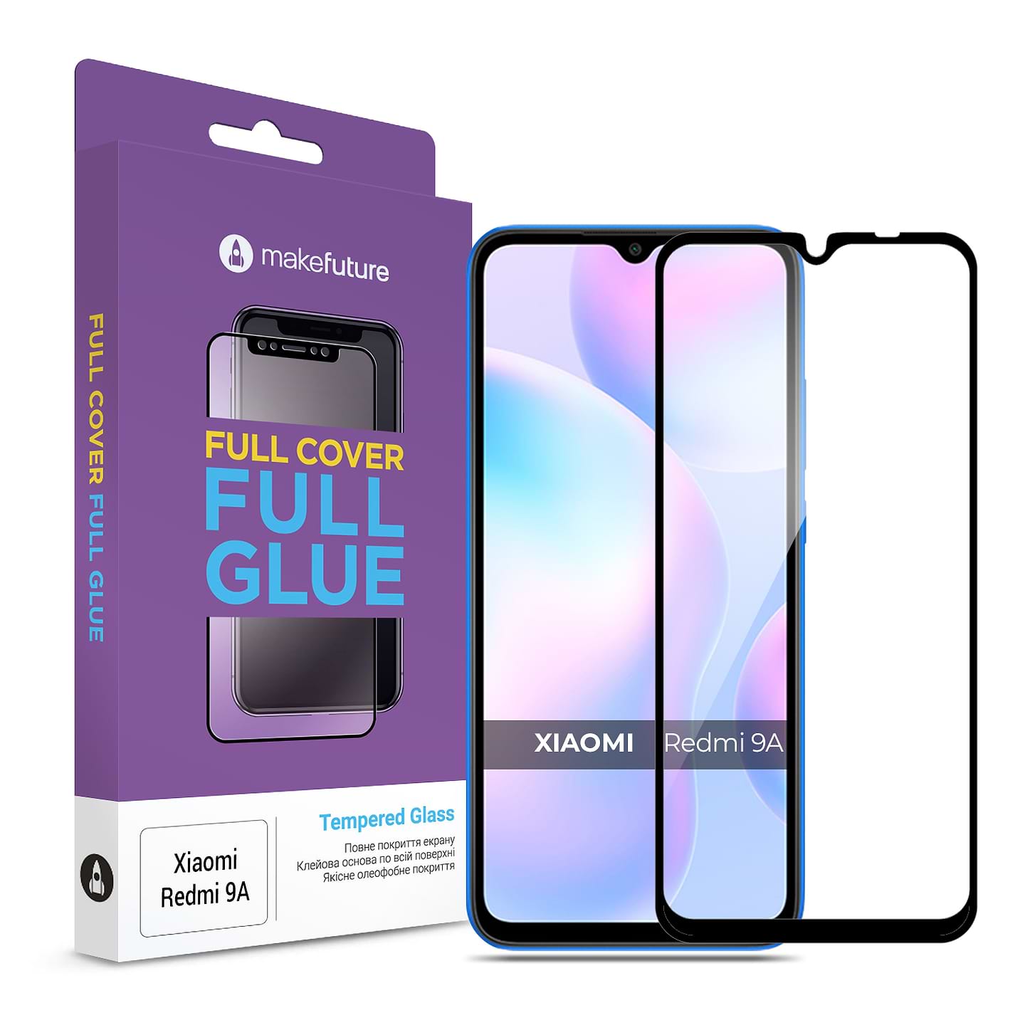 Захисне скло для смартфону MakeFuture Full Cover Full Glue Xiaomi Redmi 9A (MGF-XR9A)