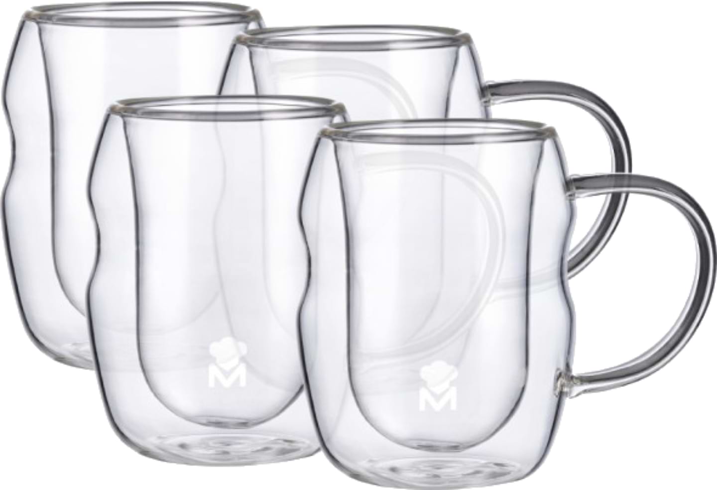 Набір чашок з подвійними стінками Masterpro Mixology 50 мл 4 шт. (BGMP-20209)