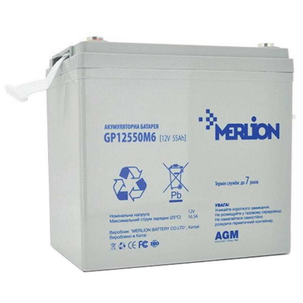Аккумулятор для ИБП Merlion 12V-55Ah (GP12550M6)