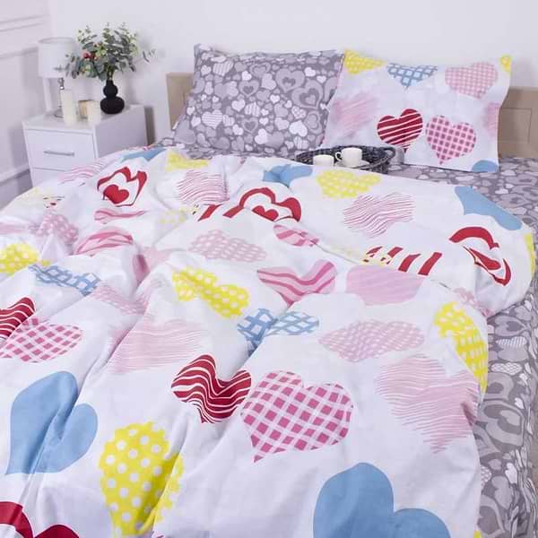 Фото - Комплект постільної білизни дитячий MirSon Бязь 17-0532 Bright hearts 110х140 (2200003782219)