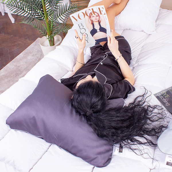 Фото - Подушка ортопедична MirSon №4095 Delicate Satin 0240 Iron Grey Men 59х43х12 см (2200006423096)