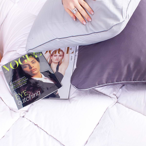 Фото - Подушка ортопедична MirSon №4095 Delicate Satin 0240 Iron Grey Men 59х43х12 см (2200006423096)